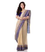 White Hand Woven Bengal Handloom Saree Without Blouse