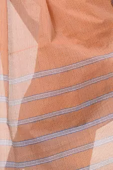 Orange Hand Woven Bengal Handloom Saree Without Blouse