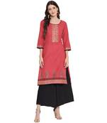 Pink printed cotton cotton-kurtis