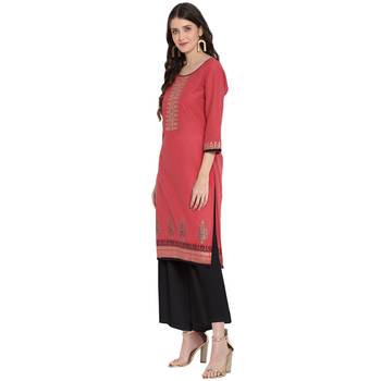 Pink printed cotton cotton-kurtis 4