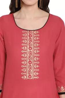 Pink printed cotton cotton-kurtis