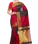 Sareemall RED Casual Cotton Silk Printed Saree With Unstitched Blouse