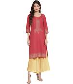 Pink printed cotton cotton-kurtis