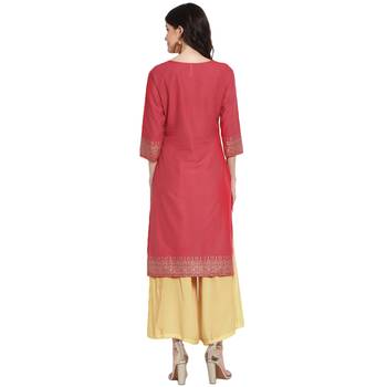 Pink printed cotton cotton-kurtis 3
