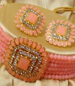 Peech Crystal Square CZ Stone Choker Jewellery Set