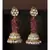 Ethnic Pink Jade Gold and Off White Latkan Jhumaka