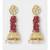 Ethnic Pink Jade Gold and Off White Latkan Jhumaka