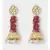 Ethnic Pink Jade Gold and Off White Latkan Jhumaka