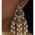 Ethnic Red Green and White Chandbali Danglers