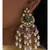 Ethnic Red Green and White Chandbali Danglers