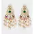 Ethnic Red Green and White Chandbali Danglers