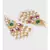 Ethnic Red Green and White Chandbali Danglers