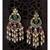 Ethnic Red Green and White Chandbali Danglers