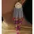 Modern Grey Red Jhumki with Golden Top