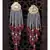 Modern Grey Red Jhumki with Golden Top