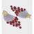 Modern Grey Red Jhumki with Golden Top