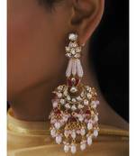 Asthetic Red Pink and White Chandbali