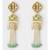 Antique Gold Green and White Dome Jhumki