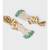 Antique Gold Green and White Dome Jhumki