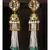 Antique Gold Green and White Dome Jhumki