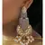 Traditional Grey and Red Dangler Chandbali