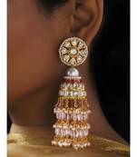 Shimmery Red Pink and White Decorative Jhumki