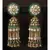 Vintage Green and Gold Tassel Jhumki
