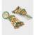 Vintage Green and Gold Tassel Jhumki