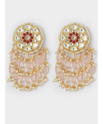 Pink White and Red Tassel look-a-like Jhumki 3