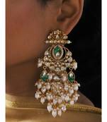 White and Green Takkar Pan Chandiler Jhumka