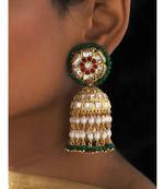 Green Red White Hydro Rubies Jhumka