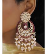 Red Pink White Fasinating Chandelier Chandbali