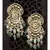 White Green Full Kundan Chandelier Dangler