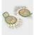 Green and White Mesmerising Chandelier Chandbali