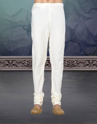 White printed blended cotton kurta-pajama 3