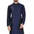 Blue printed art silk kurta-pajama
