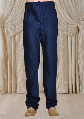 Blue printed art silk kurta-pajama 3