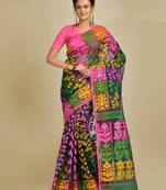 Multicolor Woven Blended Cotton Saree Without Blouse