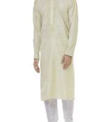 White embroidered blended cotton kurta-pajama