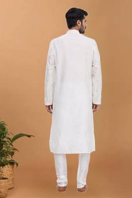 White printed georgette kurta-pajama 2