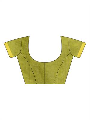 Green woven matka silk saree with blouse 5
