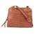 Tan Croc-Textured Sling Bag