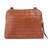 Tan Croc-Textured Sling Bag