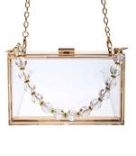 Metal Framed Clear Box Clutch Bag