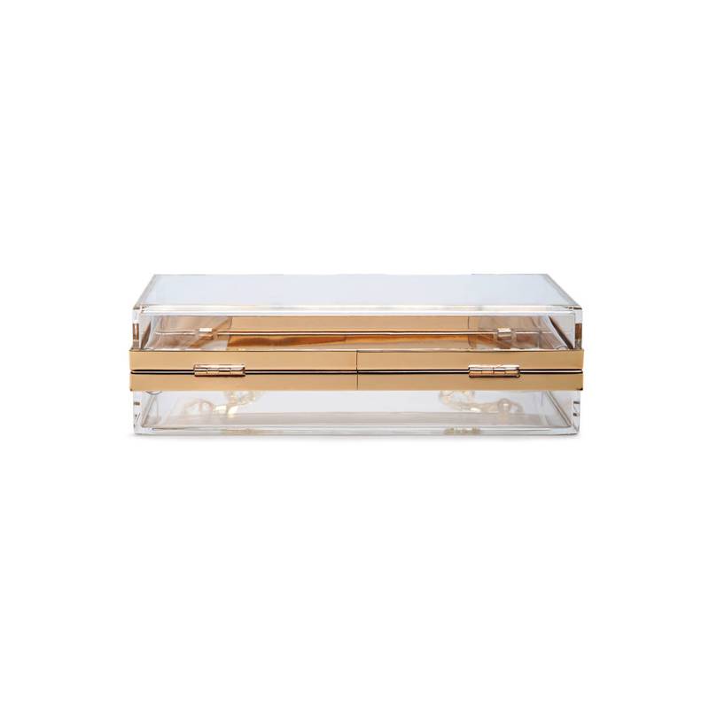 Metal Framed Clear Box Clutch Bag