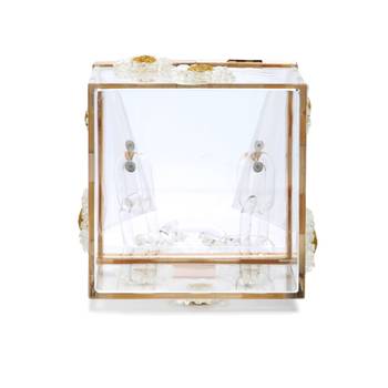 Flower Detailed Clear Box Clutch Bag 3
