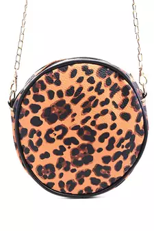 Tan Leopard Sling Bag