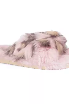 Chipmunk Faux Fur Indoor Pink Flats