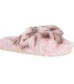 Chipmunk Faux Fur Indoor Pink Flats