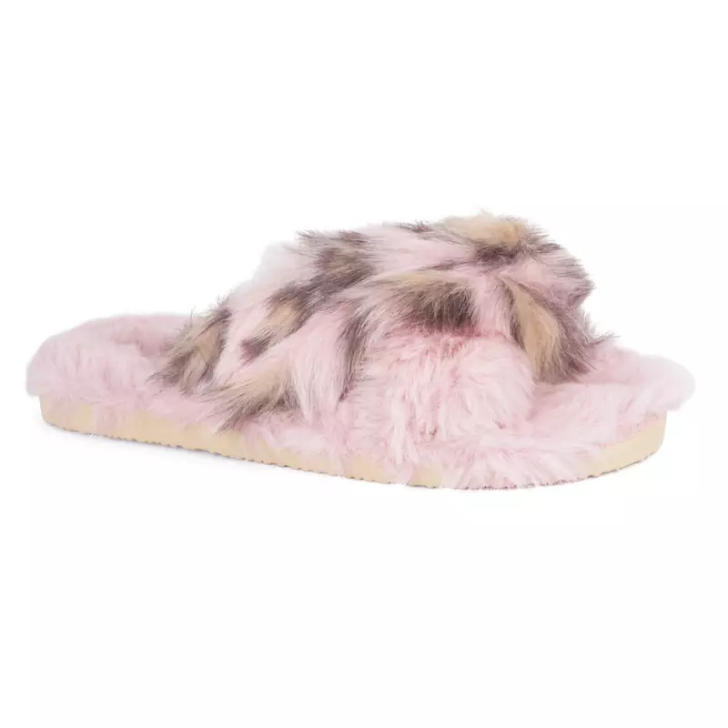 Chipmunk Faux Fur Indoor Pink Flats